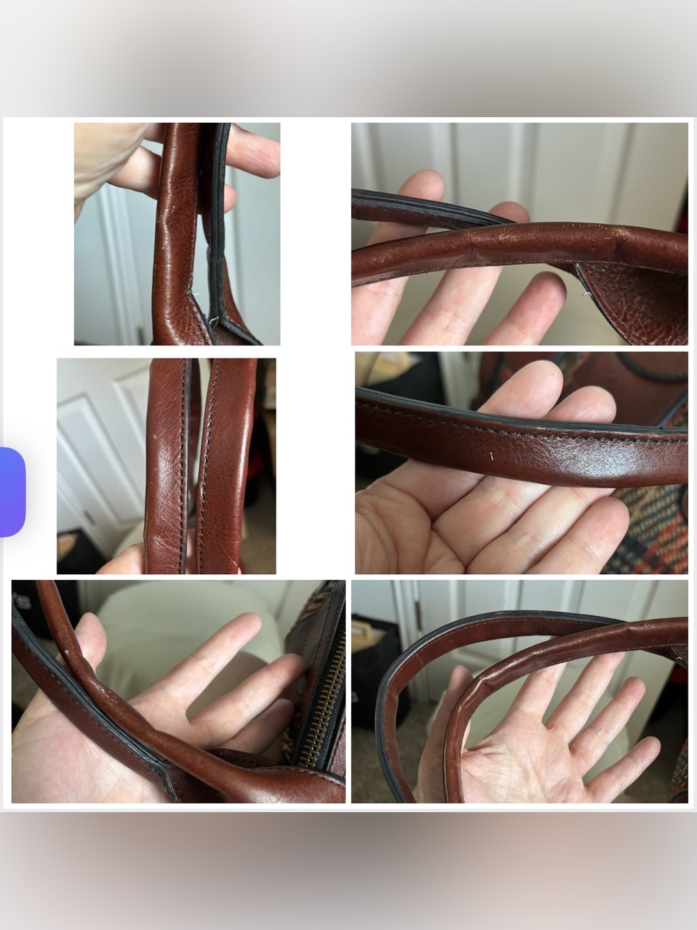 Fossil Large Canvas and Leather Satchel - Picture 11 of 14
